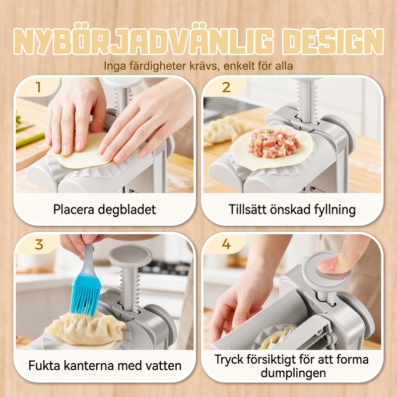 🥟🔥 50 % RABATT NU! Dumplingform – Gör Hemmagjorda Dumplings Snabbt & Enkelt ✋️✨ Perfekta för Hemmaköket