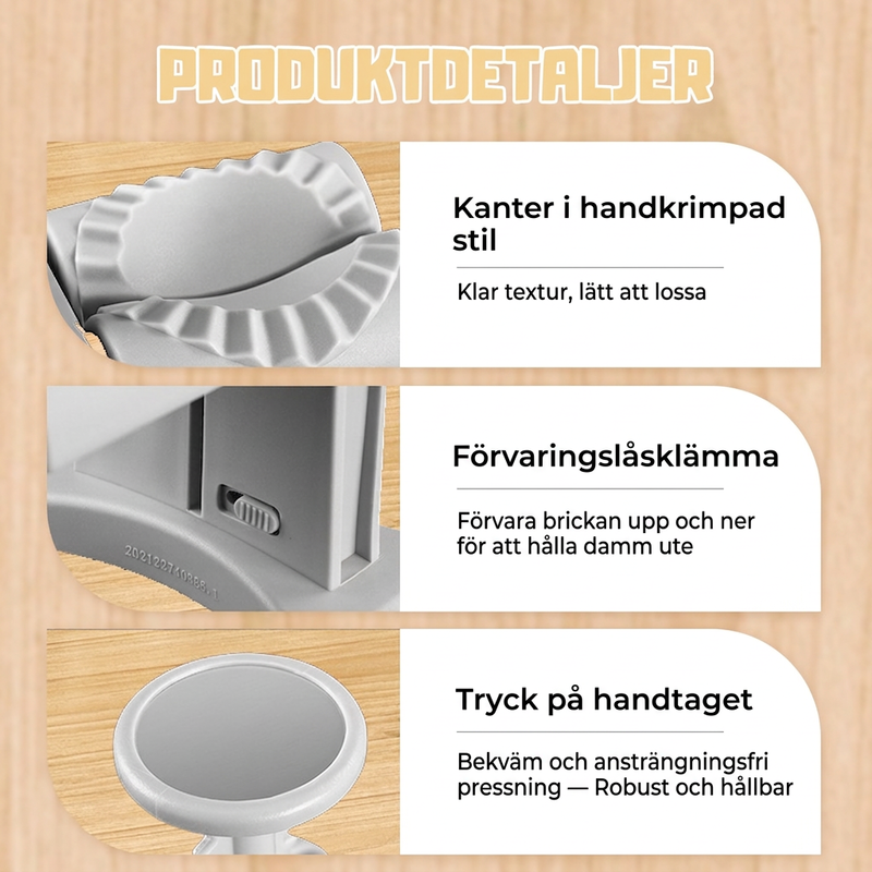 🥟🔥 50 % RABATT NU! Dumplingform – Gör Hemmagjorda Dumplings Snabbt & Enkelt ✋️✨ Perfekta för Hemmaköket