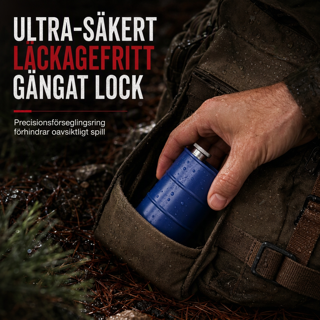 Bärbar höftflaska i form av en dunk tillverkad av 304 rostfritt stål, lämplig för utomhusbruk och camping