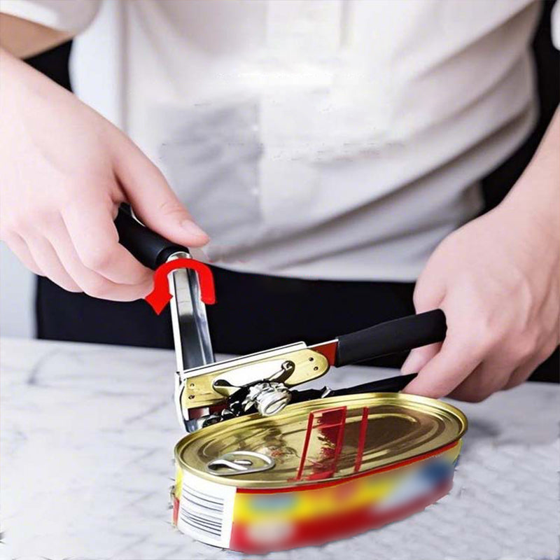 Ergonomisk manuell burköppnare med 360° vridbart handtag