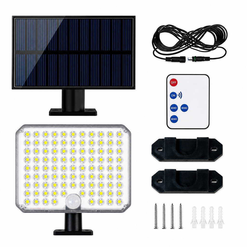 ☀️ 50% RABATT! 💡 Solardrivet Väggljus – Rörelsesensor, Fjärrkontroll & 3 Lägen ✨