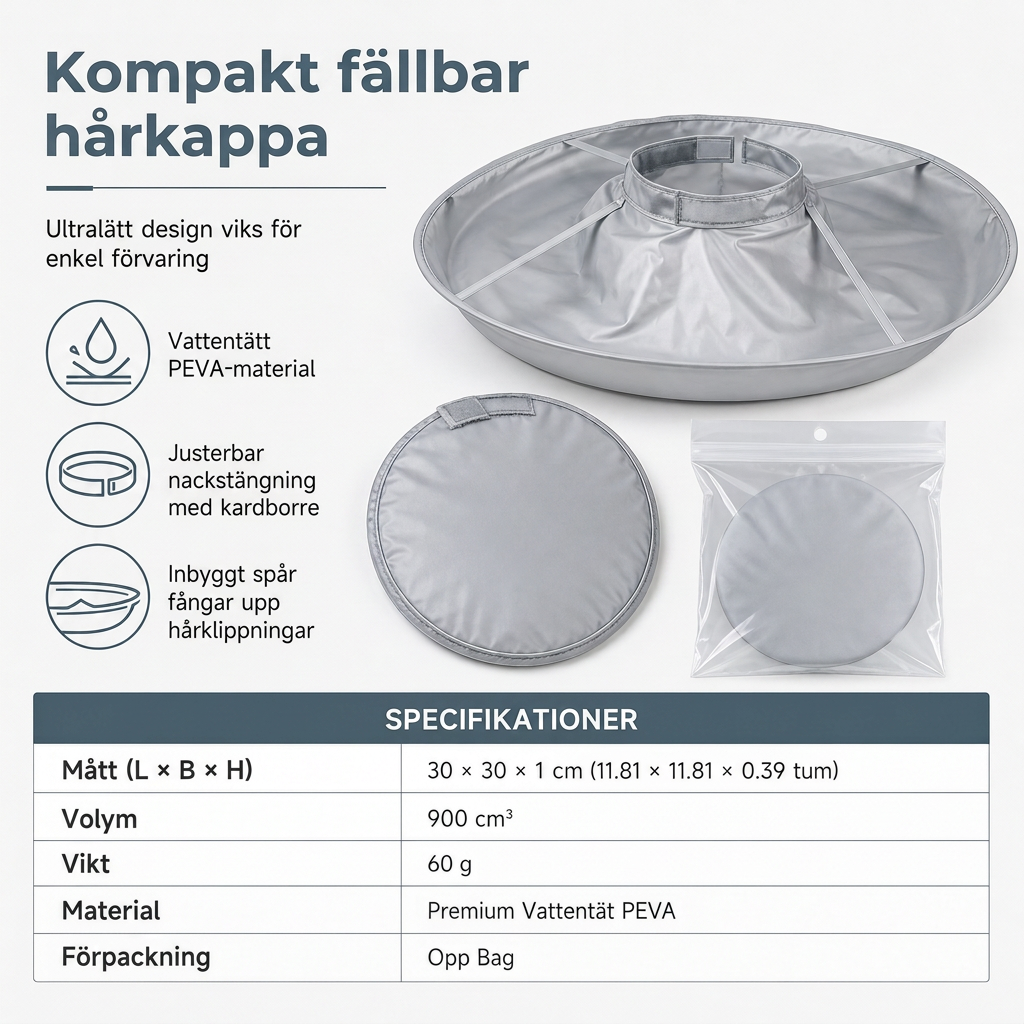 ✂️ 50% RABATT NU! Klippkappa för hemmaklippning med håruppsamlare – slipp hår på golvet, vattentät & vikbar – perfekt för hela familjen ✨