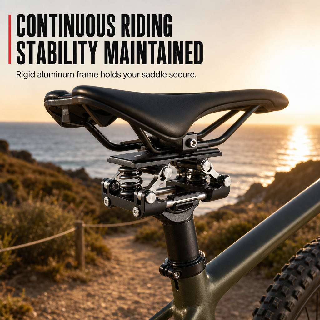 🚴 50 % RABATT NU! 🔧 Stötdämpare för cykelsadel – fjädrande adapter för ökad komfort & mindre vibrationer, MTB & trekking 🛡️