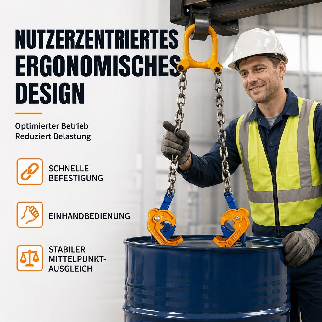 🛢️50% RABATT✨Kraftigt Oljetunnelyftkläm Gaffeltrucks- och Kranarums Lyftare för Stål- och Metalltunnor, robust säker lyftning💥
