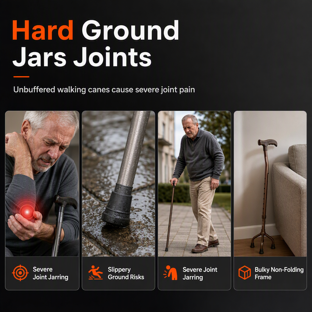 🦯 50 % RABATT NU! 🦵 Hopfällbara underarmskryckor – stötdämpande fjäder, aluminiumram & halkskyddade fötter för rehabilitering 🚶