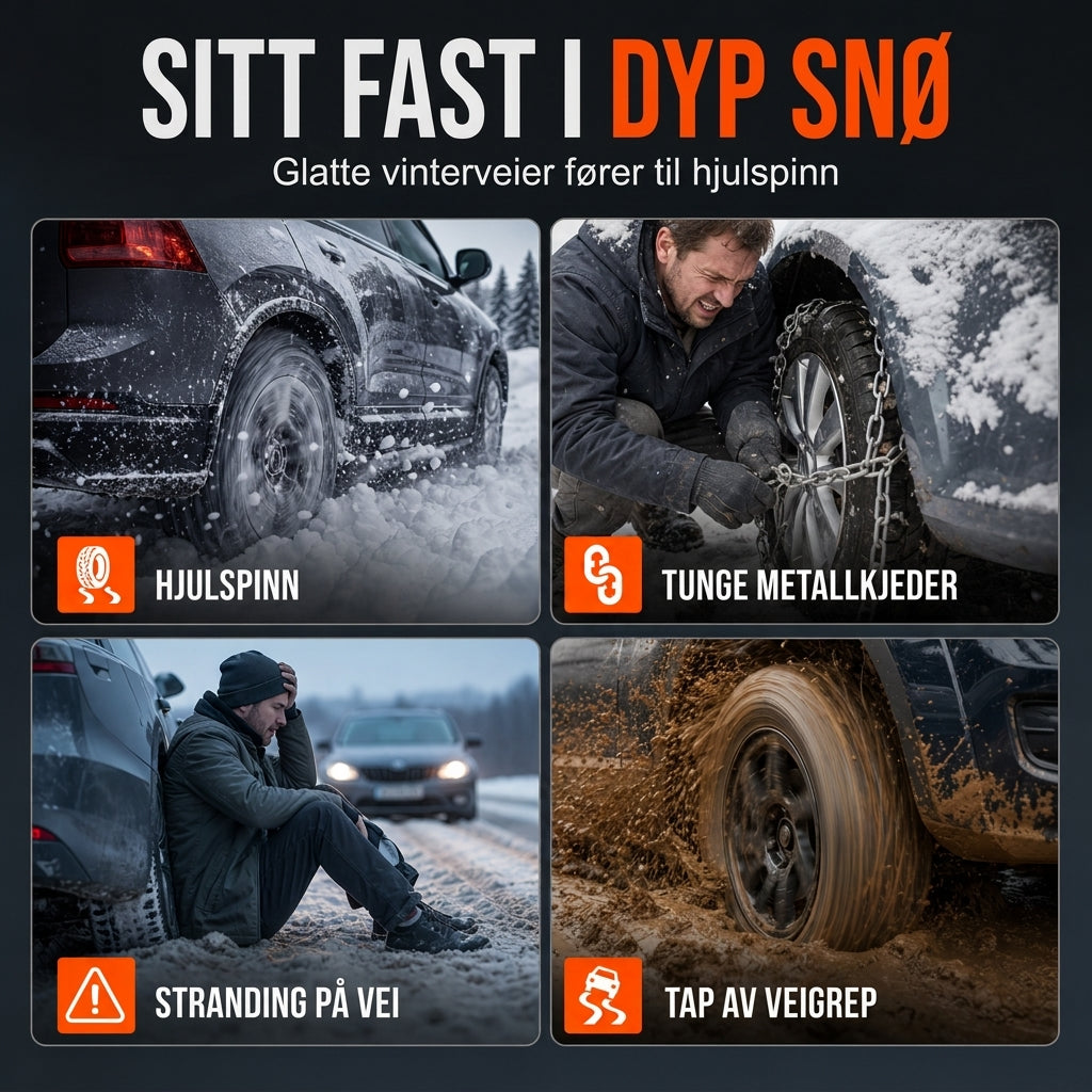 ⏳Kun for en kort tid – 50% RABATT ⏰Universelle bilsnøkjetinger: fortykkede sklisikre dekkbånd for SUV-er, sedaner og vinterkjøring