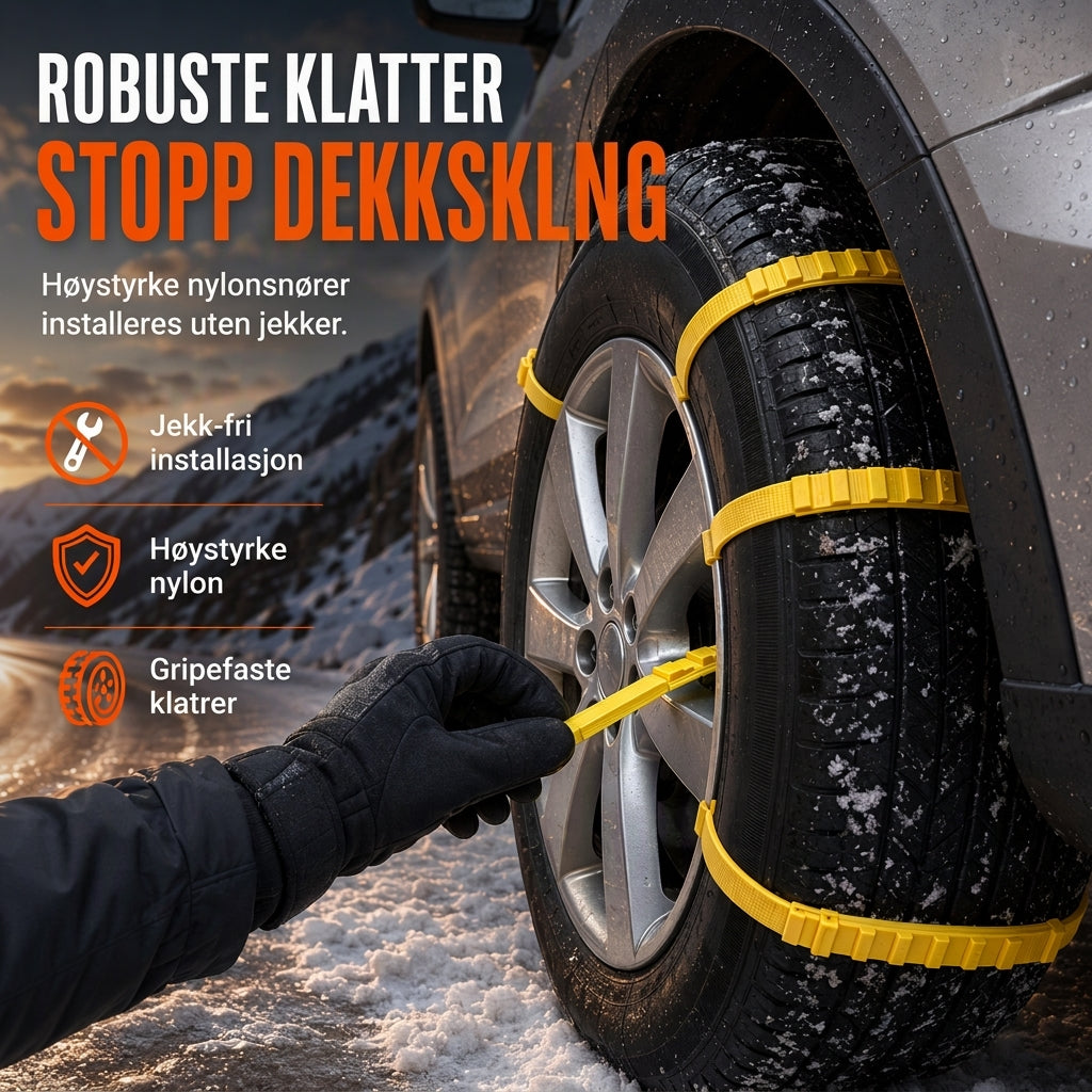 ⏳Kun for en kort tid – 50% RABATT ⏰Universelle bilsnøkjetinger: fortykkede sklisikre dekkbånd for SUV-er, sedaner og vinterkjøring